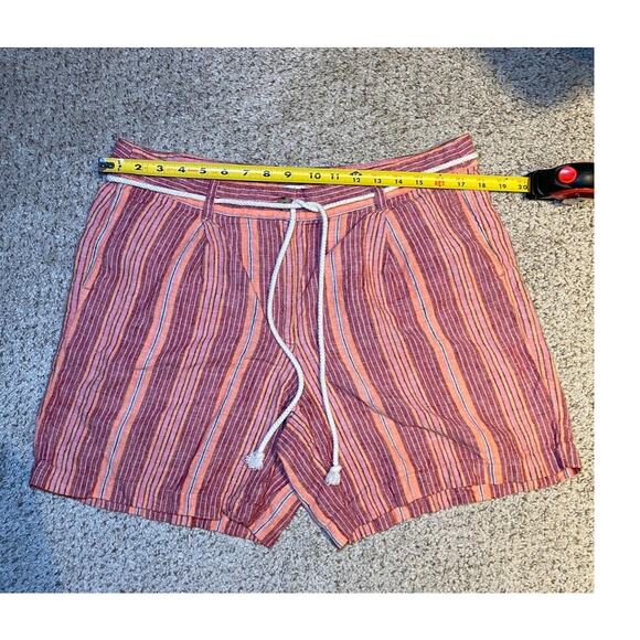 J. Jill - Linen Multi-colored Striped Shorts with Adjustable Belt - Picture 10 of 12